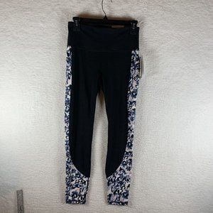Gaiam Om‎ High-Waisted 7/8 Leggings Women's Small Black Maeve Print Stretch 6884